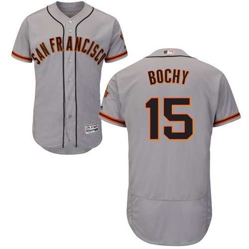 Giants #15 Bruce Bochy Grey Flexbase Authentic Collection Road Stitched MLB Jersey